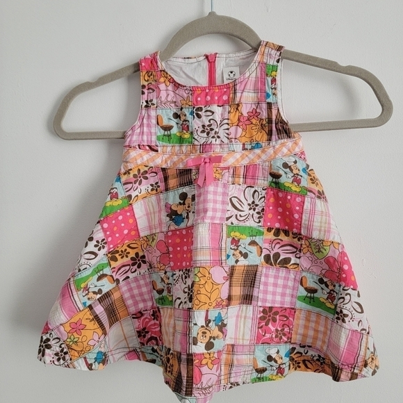DISNEY store quilted Mickey and Minnie 12 month dress - Picture 1 of 6